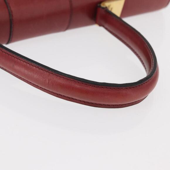 CELINE Hand Bag Leather Red Gold Auth 161005 - Picture 7 of 16